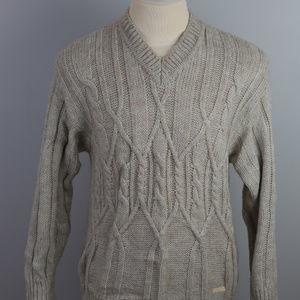 TRUSSARDI Men’s Sweater beige made in Italy EUC
